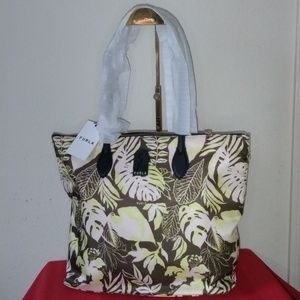 Furla calypso leaf print tote